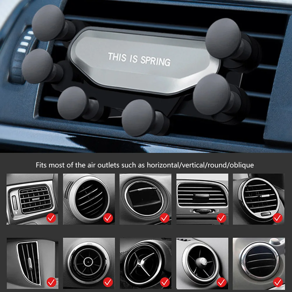 gravity car phone holder air vent clip mount support universal gps stand for iphone 12 11 x xr xs 7 8 xiaomi huawei samsung free global shipping