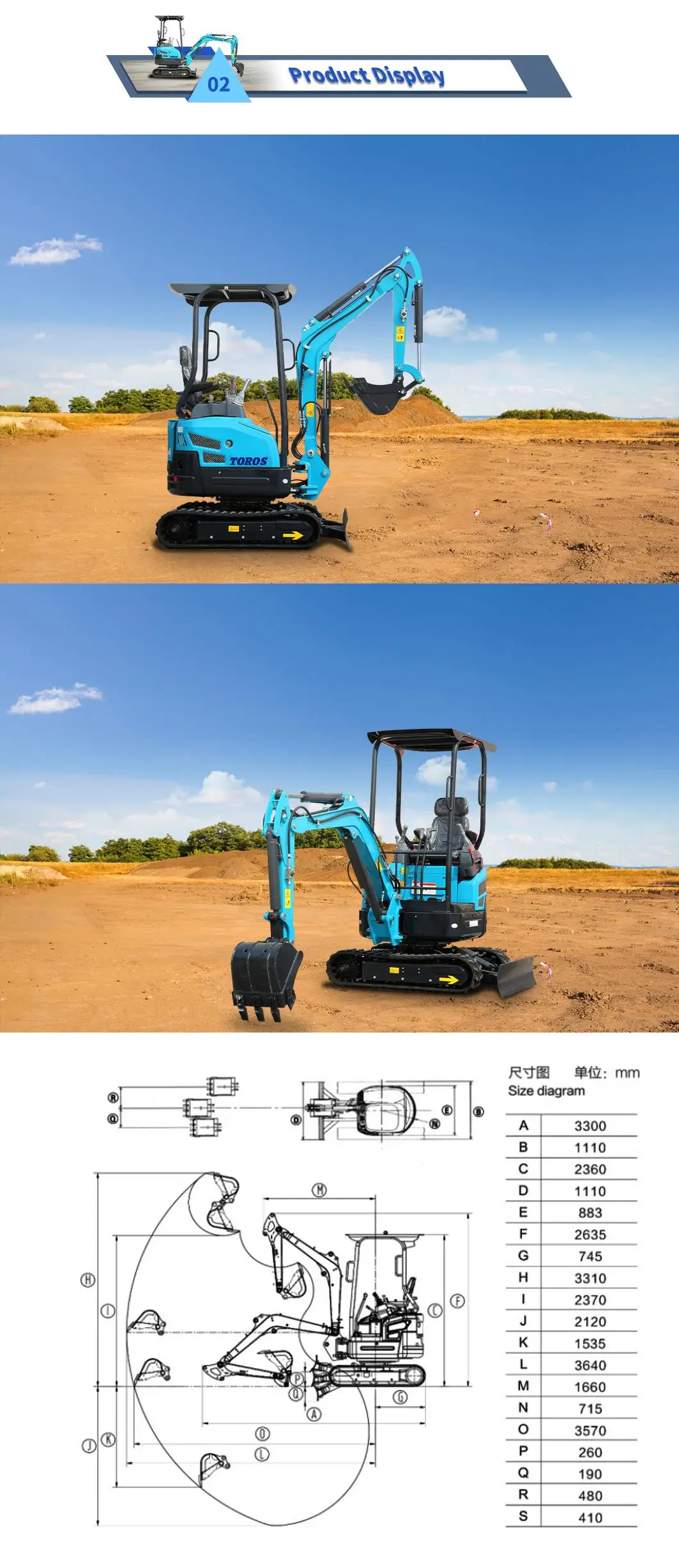 

TE18S Factory Direct Sale Tractor Excavator For Sale Cheap Price 1.5 TON Chinese Mini Digger Small Excavator