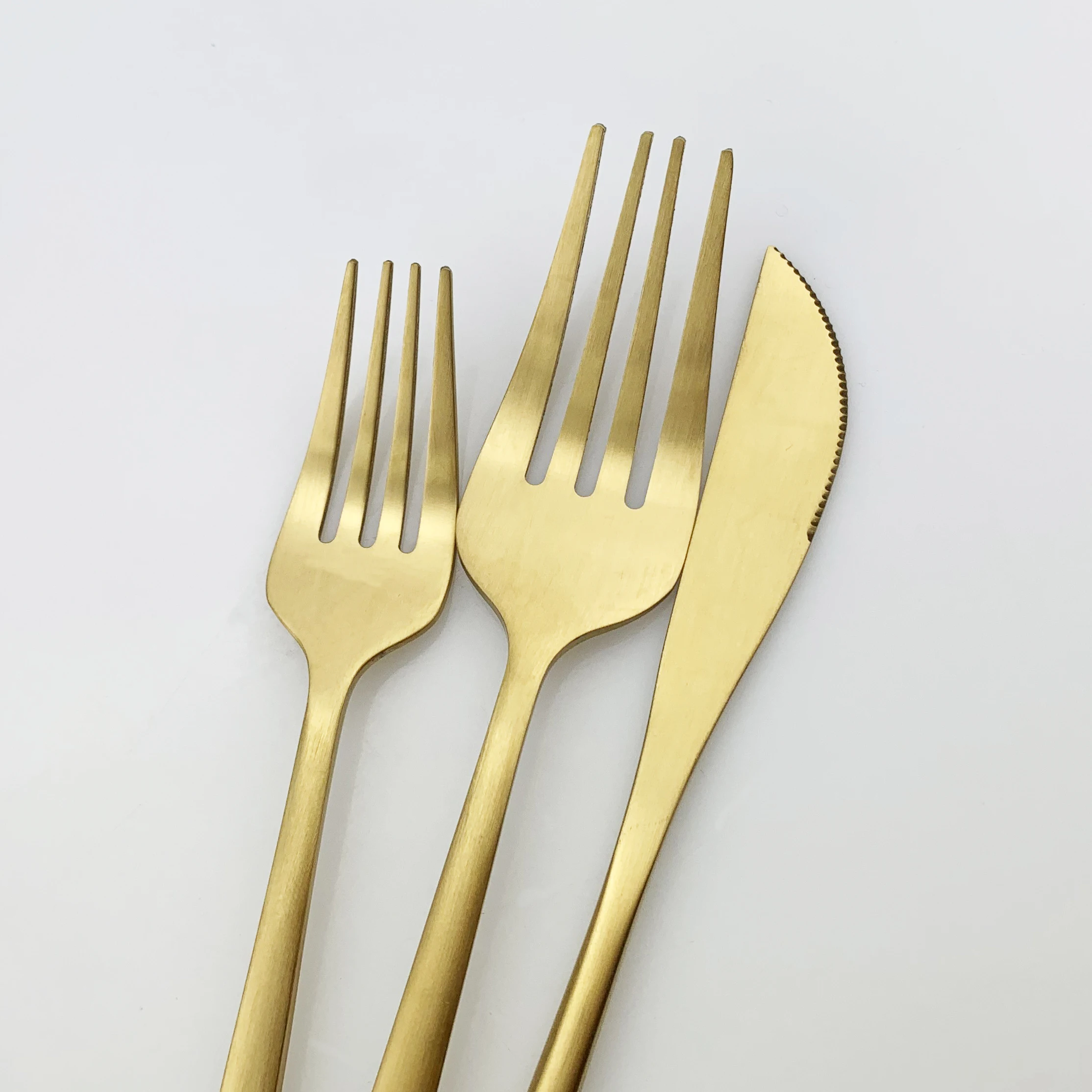 Набор золотых матовых столовых приборов комплект из 24 нержавеющей стали нож
