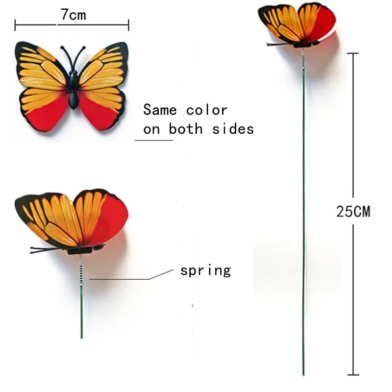 10 шт. горшок бабочек садовый красочные причудливые колья бабочки уличный декор