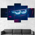 5 шт., Неоновые Настенные постеры M4 со светодиодными фарами, без рамки