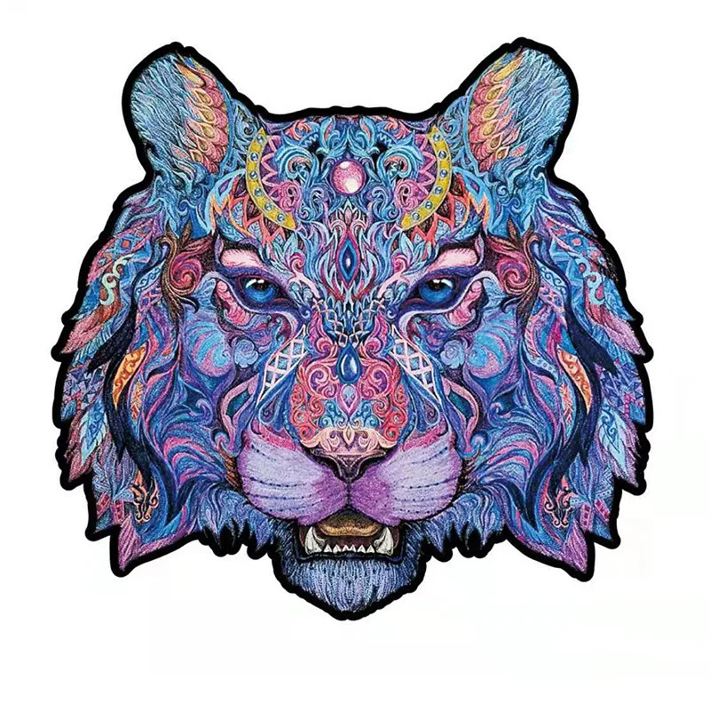 

Unique Wooden Animal Jigsaw Puzzles Leopard Mysterious 3D DIY Adults PuzzleGift Fabulous Educational Toys Animal Puzzle Games