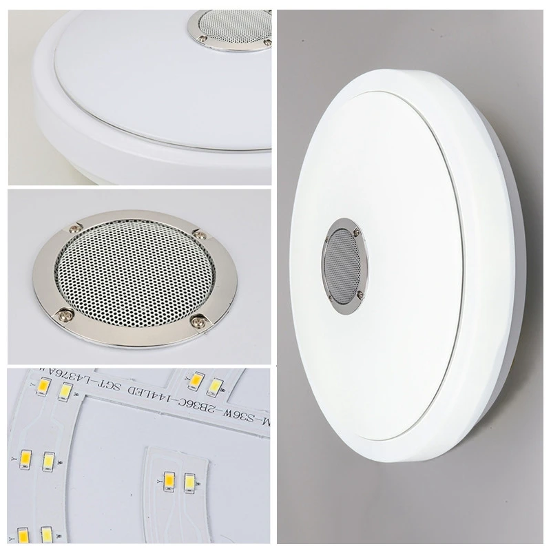 

Smart Colorful LED Ceiling Light Lamp RGB Bluetooth APP Music Speaker Dimmable 40CM with APP + Remote Control