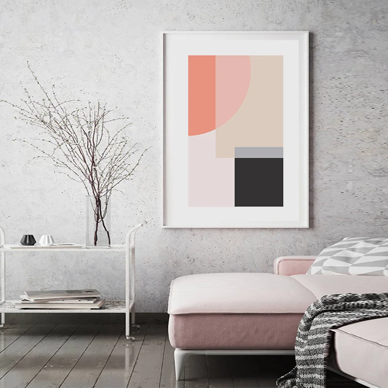 

Canvas Painting One Piece Art Posters on The Wall Simple Nordic Abstract Painting Geometric Lines Kids Room Decor