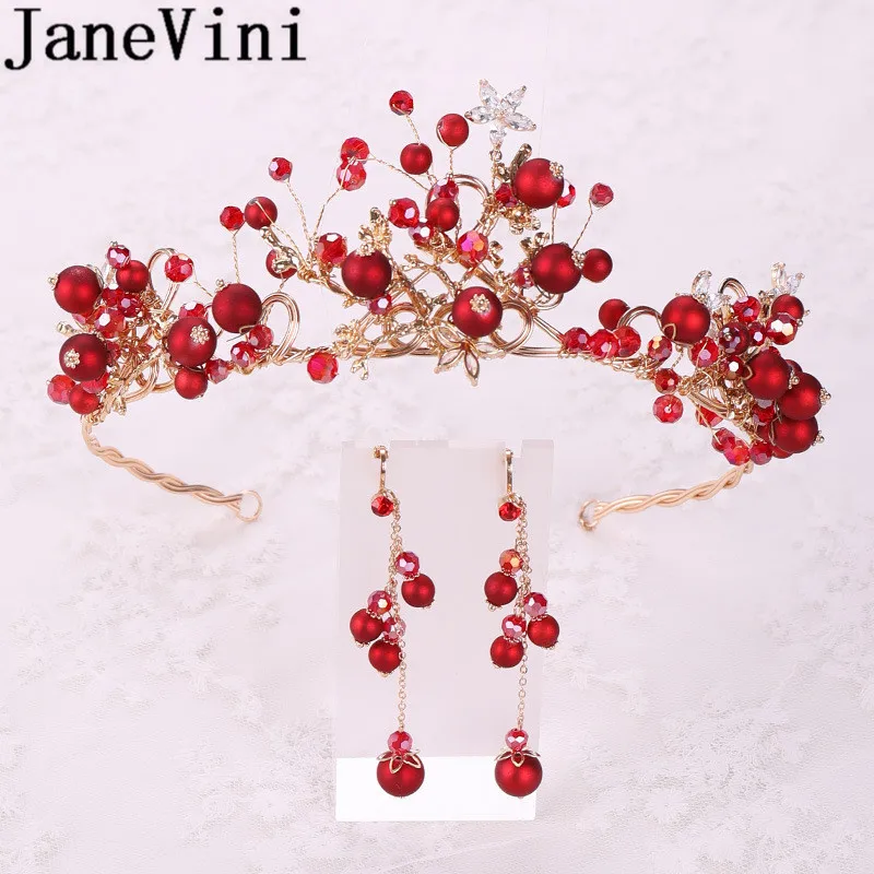 Роскошные Свадебные короны и серьги из бисера jaevini свадебные украшения тиара
