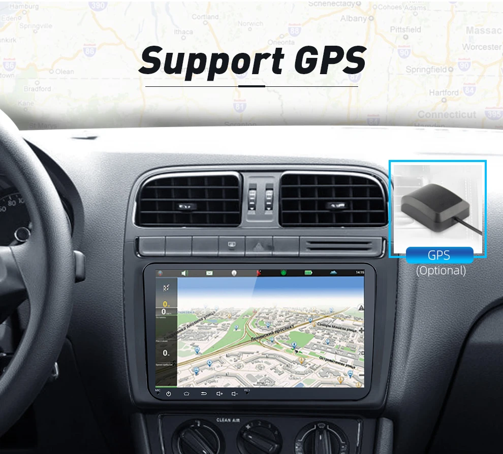 Автомагнитола 2DIN Android 8 GPS 9 дюймов для гольфа Polo Passat Beetle Touran SKODA SEAT Wi-Fi Bluetooth