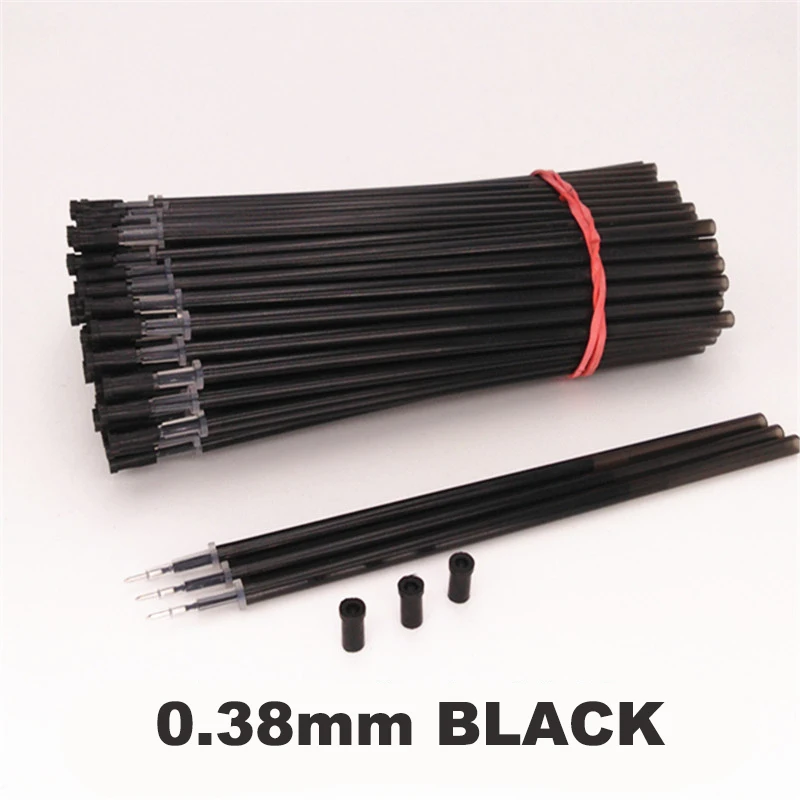 0.38 injector- Black 0,38 мм 1 шт./пакет стержни для гелевых ручек подпись в офисе стержни цвета — красный, синий, черный пополнения чернил офисные школьные принадлежности для офиса письменные принадлежности - Цвет графита: 0.38 injector- Black