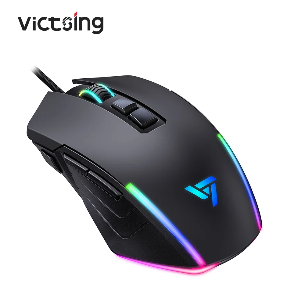 Мышь игровая Проводная VictSing с RGB подсветкой 8 программируемых кнопок 5 DPI