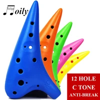 12 holes plastic resin ocarina flute alto c key anti broken children musical instrument with music score for beginner