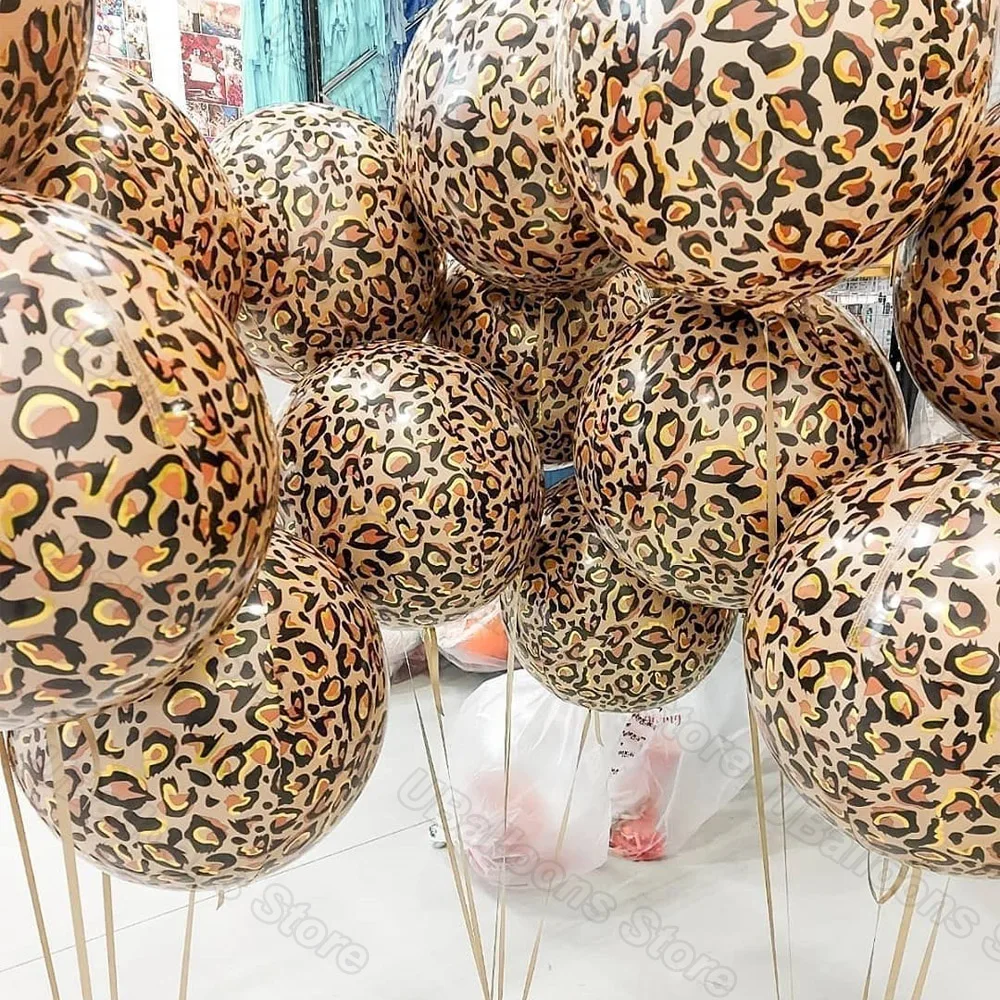 

10Pcs 22inch 4D Foil Balloons Tiger Zebra leopard Pattern Helium Globos for Jungle Animal Wild Safari Party Birthday Decorations