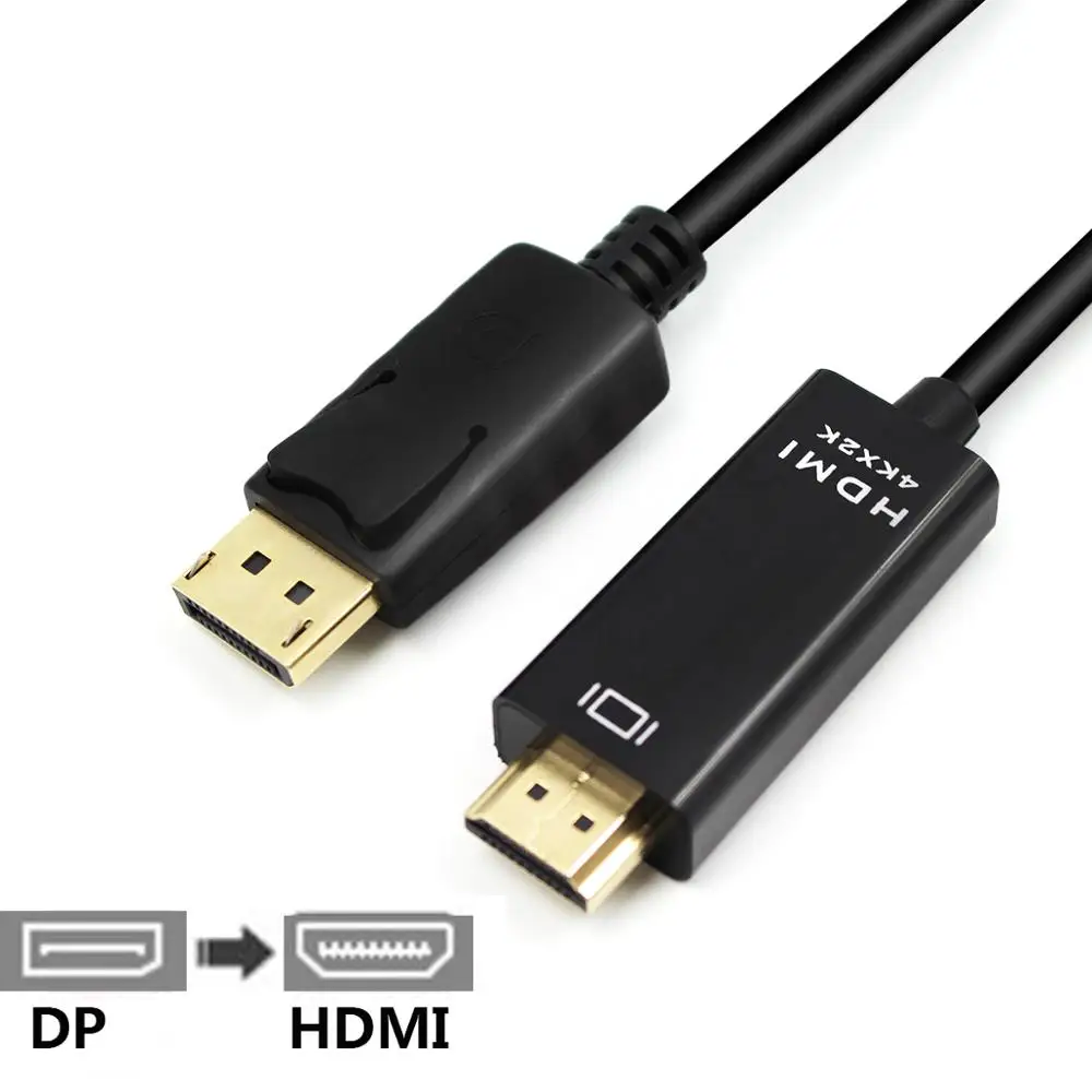 1,8 м Кабель DP-HDMI 1080P папа-папа DisplayPort к HDMI аудио кабель-адаптер Шнур для ПК HDTV проектор ноутбук 4K