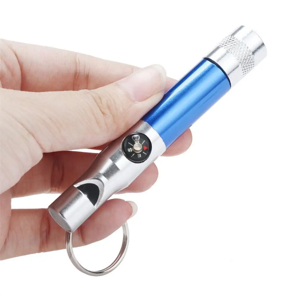 HobbyLane 3-In-1 Keychain Flashlight Compass Whistle Camping Survival Hiking Tool Outdoor Portable Lighting | Лампы и освещение