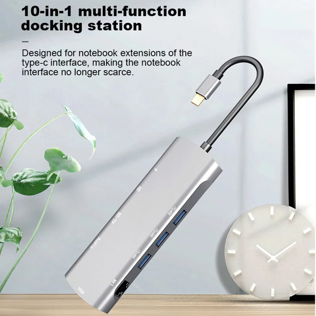 Многофункциональная док-станция 10 в 1 с разъемами типа C и HDMI USB3.0 хаб PD быстрая
