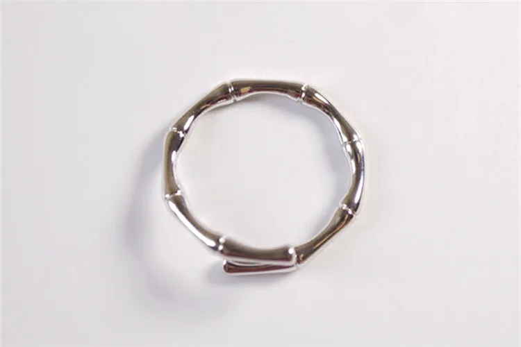 Модные серебряные глянцевые Маленькие Кольца из бамбука ювелирные изделия оптом