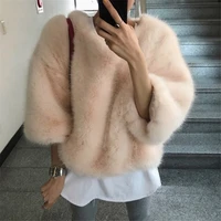 2021 korean casual long sleeved sweater women fashion casual furry winter clothes faux fur coat women thick warm knit sweater