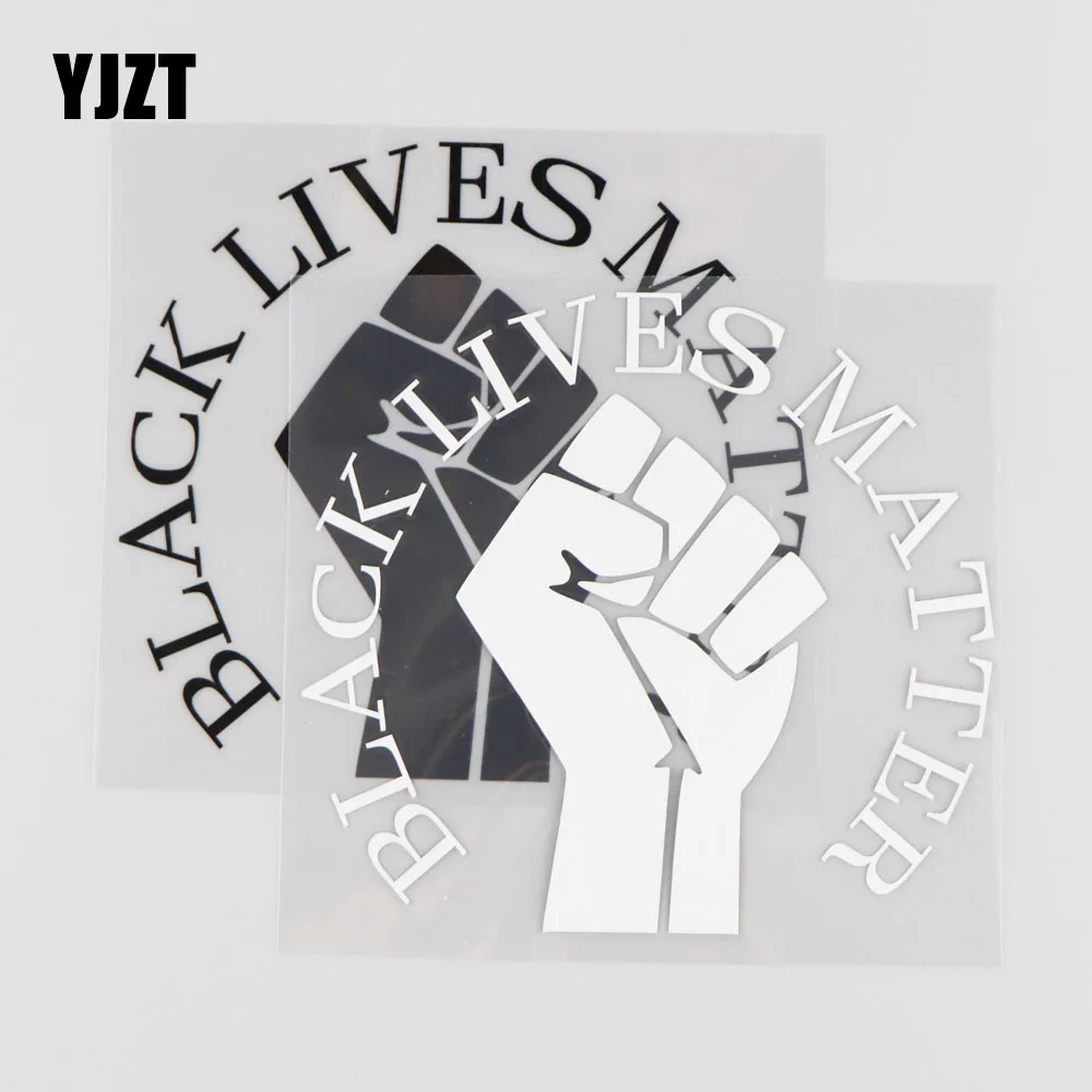 

YJZT 13.9CM*15CM Black Lives Matter Car Decal Car Window Door Trim The Whole Car Decorate Black/Silver 4A-0007