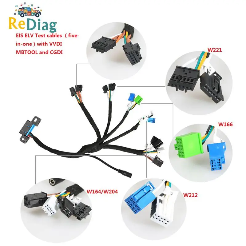 Высококачественные тестовые кабели EIS ELV 5 в 1 для ремонта VVDI MB BGA TOOL CGDI Prog W204 W212 W221
