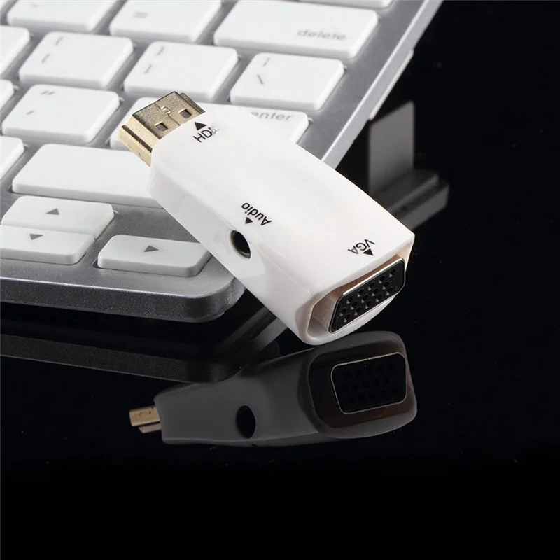 Basix HDMI Совместимость с VGA кабелем адаптер аудио папа к женскому для ПК ноутбука