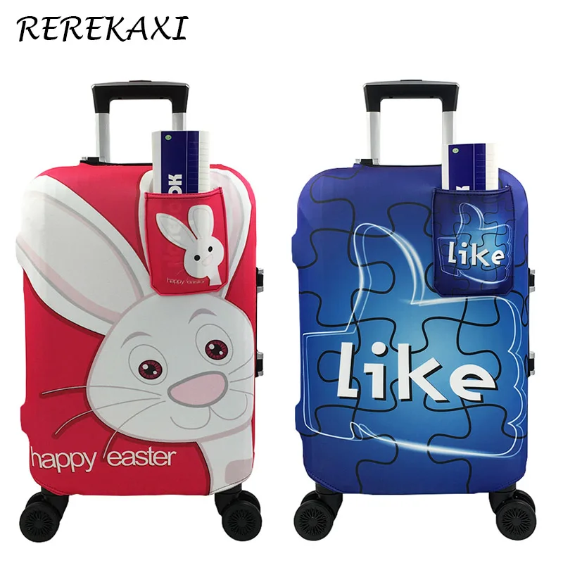 Rabbit Suitcase Case Cover Luggage Elastic Protective Covers 19-32Inch Baggage Trolley Dust Cover With Pocket Travel Accessories