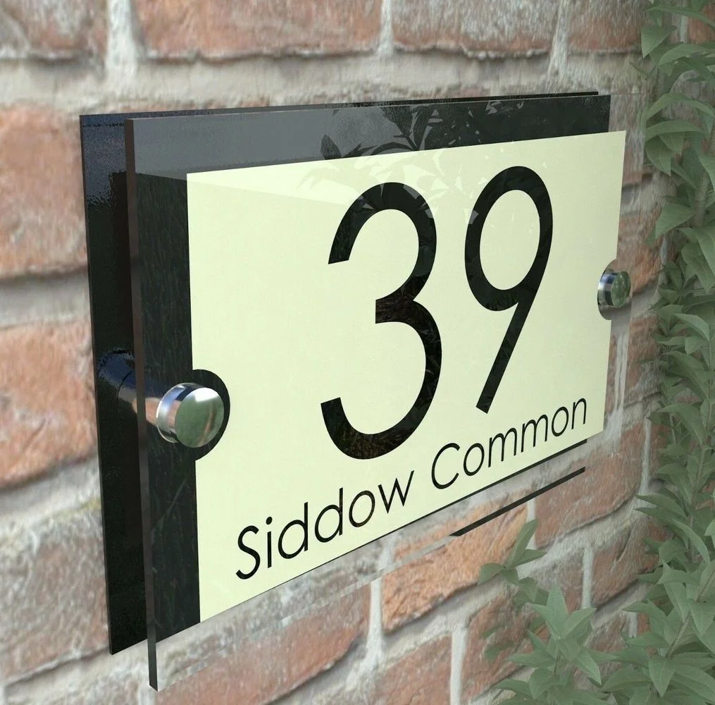 

Акриловый Крем и черный дом знаки бляшки дверные номера табличка с именем