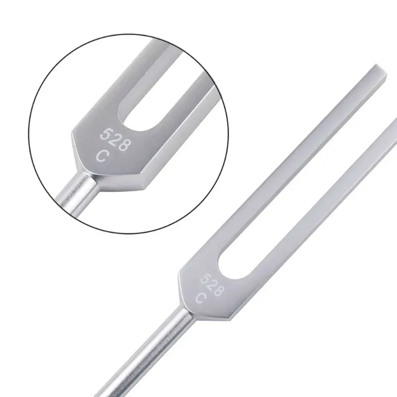 

528 Hz Tuning Fork with Silicone Hammer Cleaning Cloth for Healing Relaxation E5BD