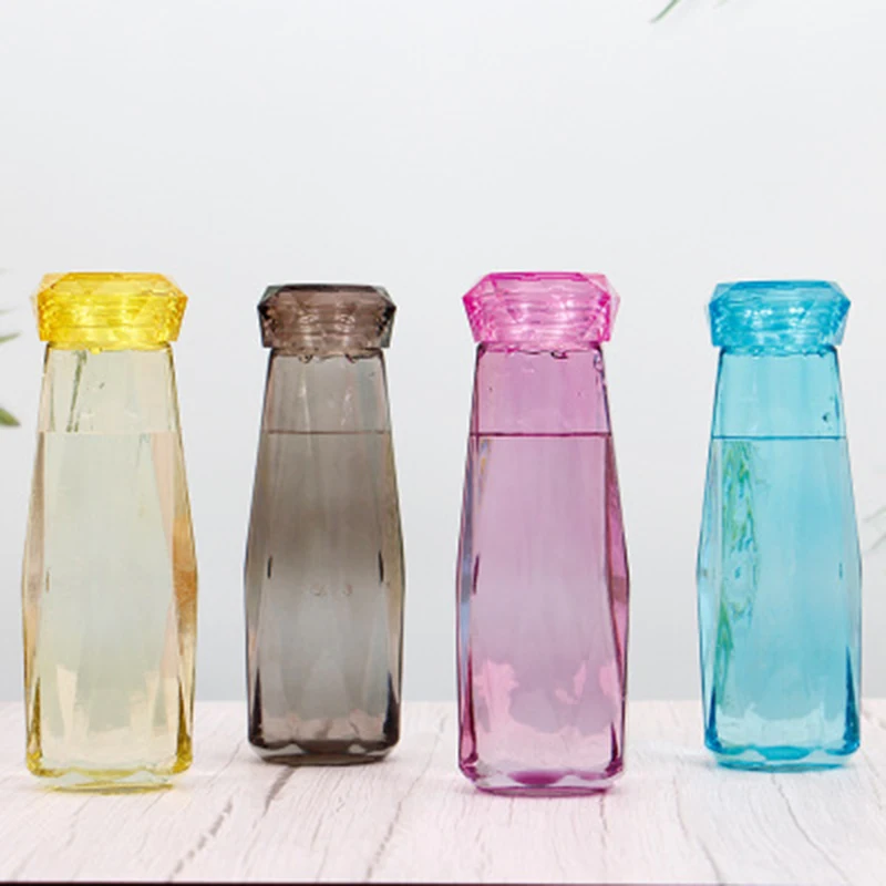 С украшением в виде кристаллов Стекло бутылка питьевой воды 450 мл Bpa бесплатно