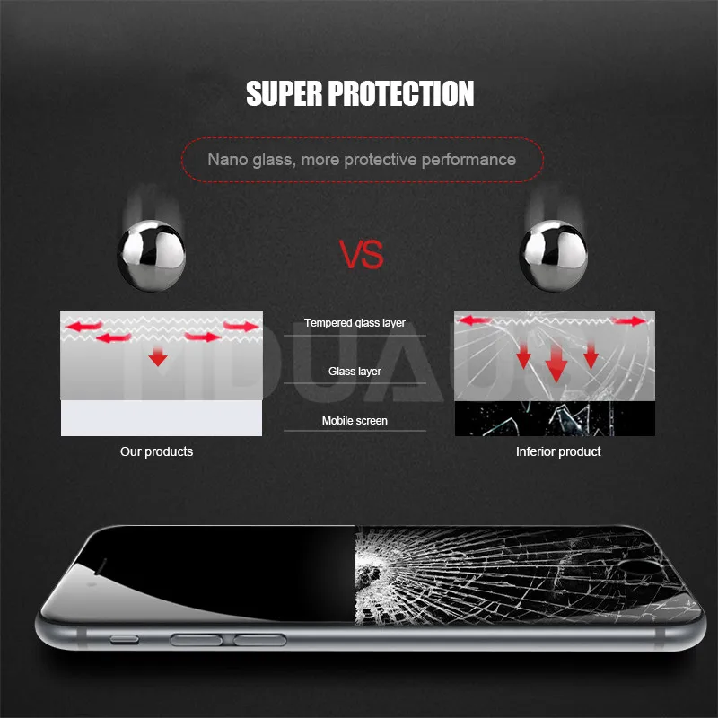 

999D Protective Glass on For iPhone 8 7 6 6S Plus XR X XS Glass Full Cover iPhone 11 12 Pro Max Screen Protector Tempered Glass