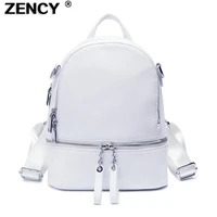 2021 casual silver hardware 100 genuine cow leather women design backpack lady girl top layer cowhide book bag style knapsack
