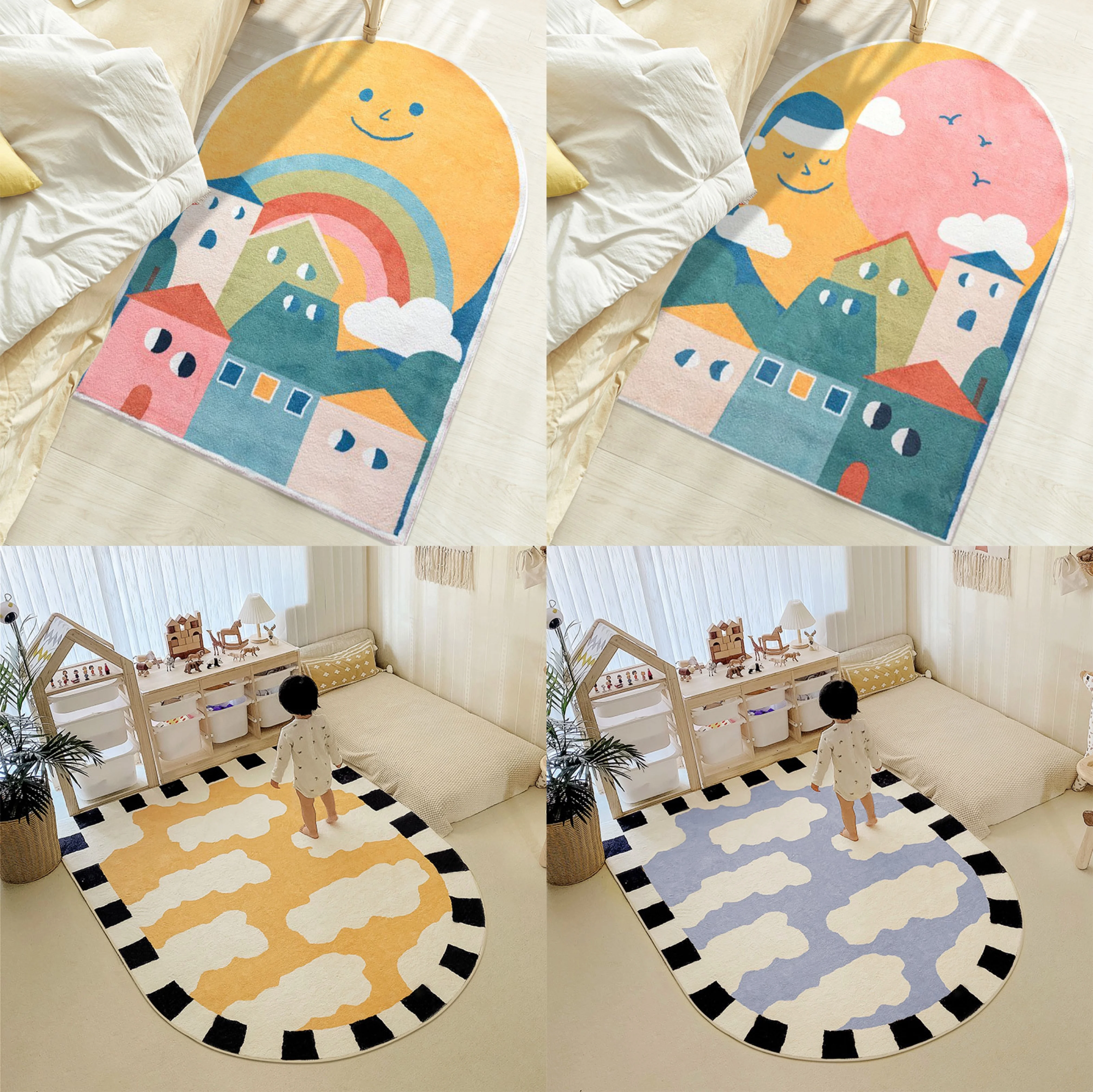 Овальный ковер для гостиной современный Пушистый Коврик детей прикроватный