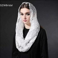 new arrival lace bridal veils white black wedding accessories voile femme musulman bride voile musulman