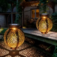 hanging led solar lanterns retro lights with handle outdoor garden decor for yard tree fence patio christmas decoration lamp