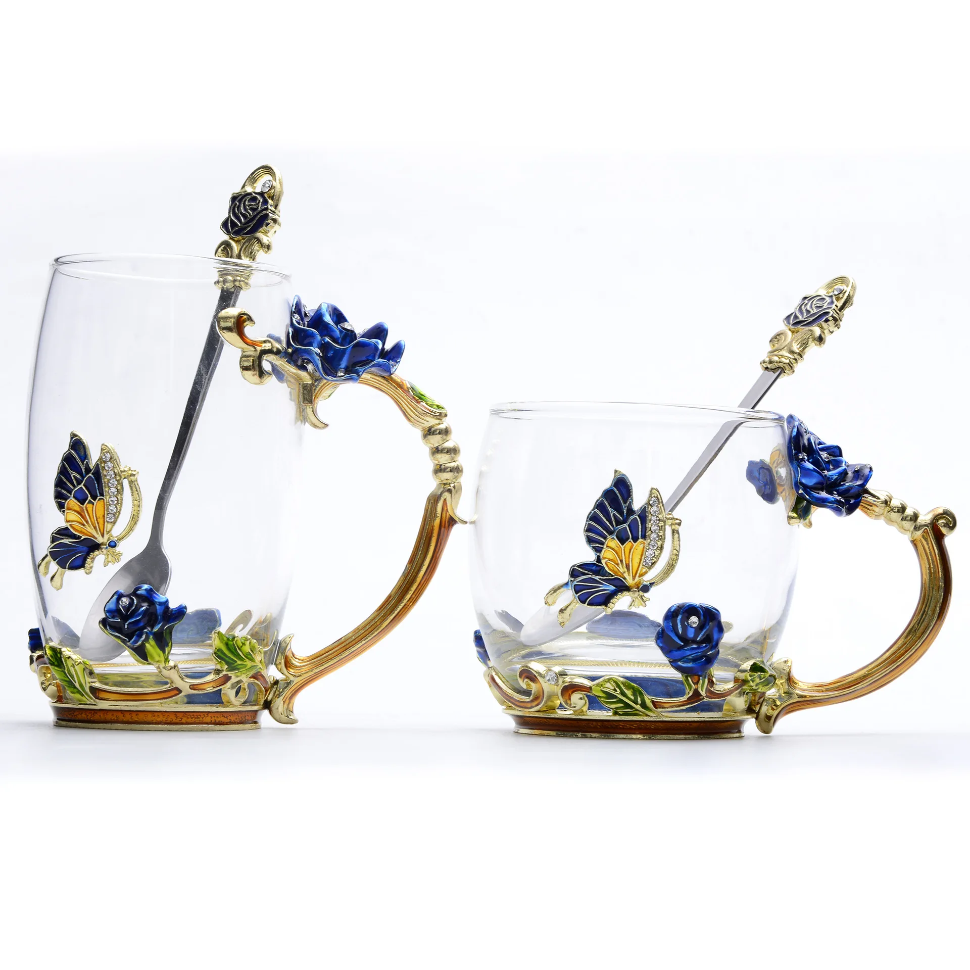 Household enamel cup high temperature enamel color glass cup glass tea set