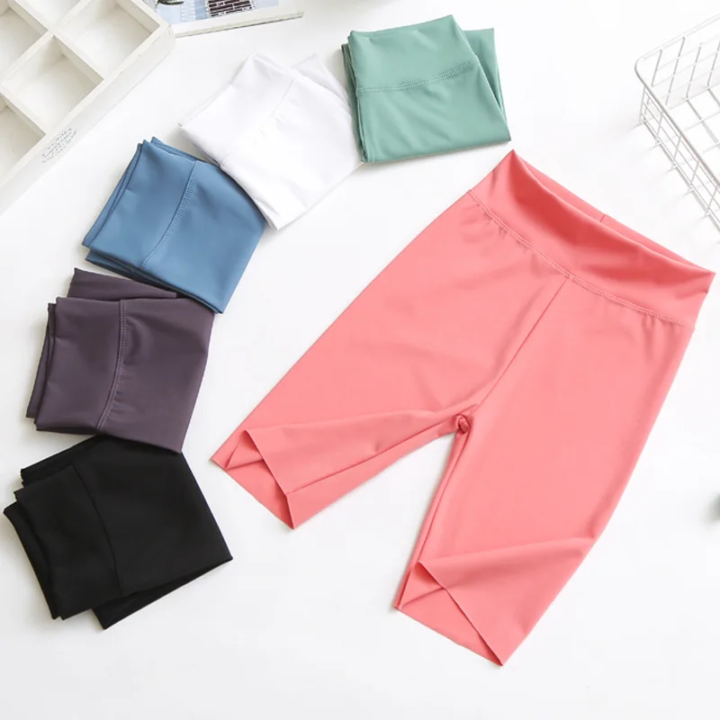 

Пятиконечные летние тонкие детские облегающие спортивные Леггинсы с высокой талией для девочек