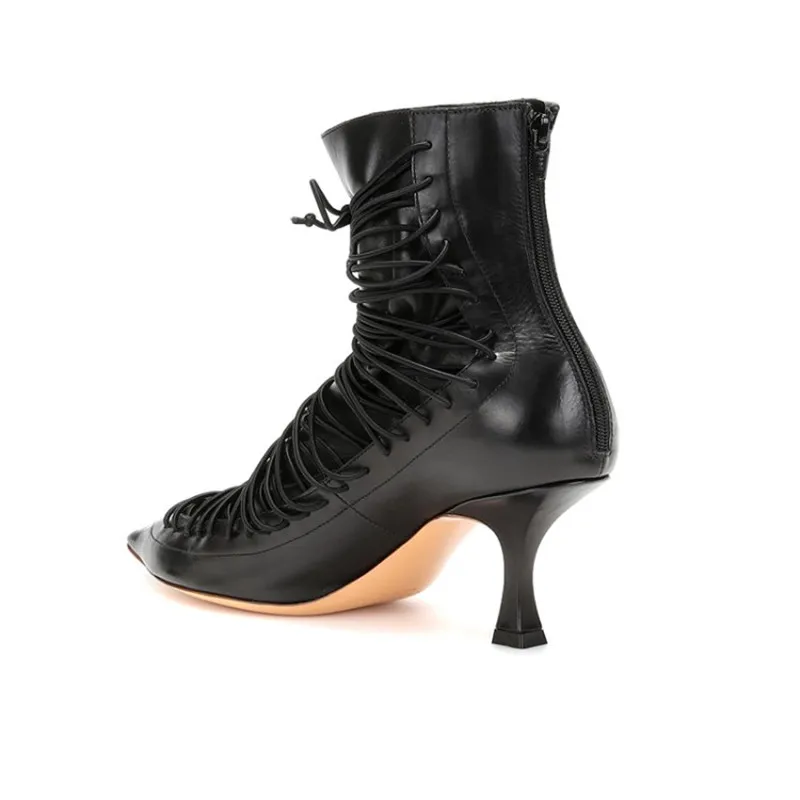 Женские ботильоны на высоком каблуке с острым носком размеры 34-43 | Обувь