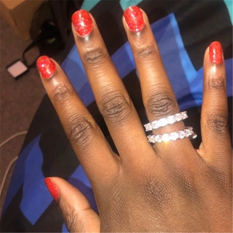 Кольцо на палец ручной работы из стерлингового серебра 925 пробы AAAAA Циркон Sona cz