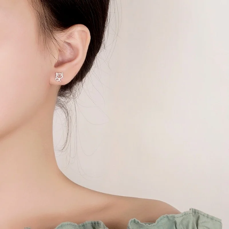 

Creative Women Cartoon Cat Ear Studs Earrings Party Wedding Jewelry
