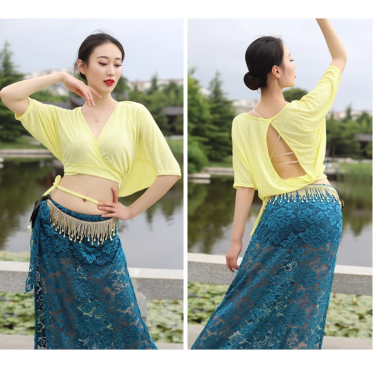 2020 новый летний костюм для танца живота сексуальный топ + кружевная юбка восточная женская длинная выступление.