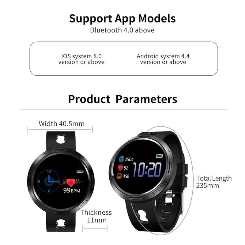 M58 Smartband IP68 водонепроницаемый монитор сердечного ритма сна будильник браслет