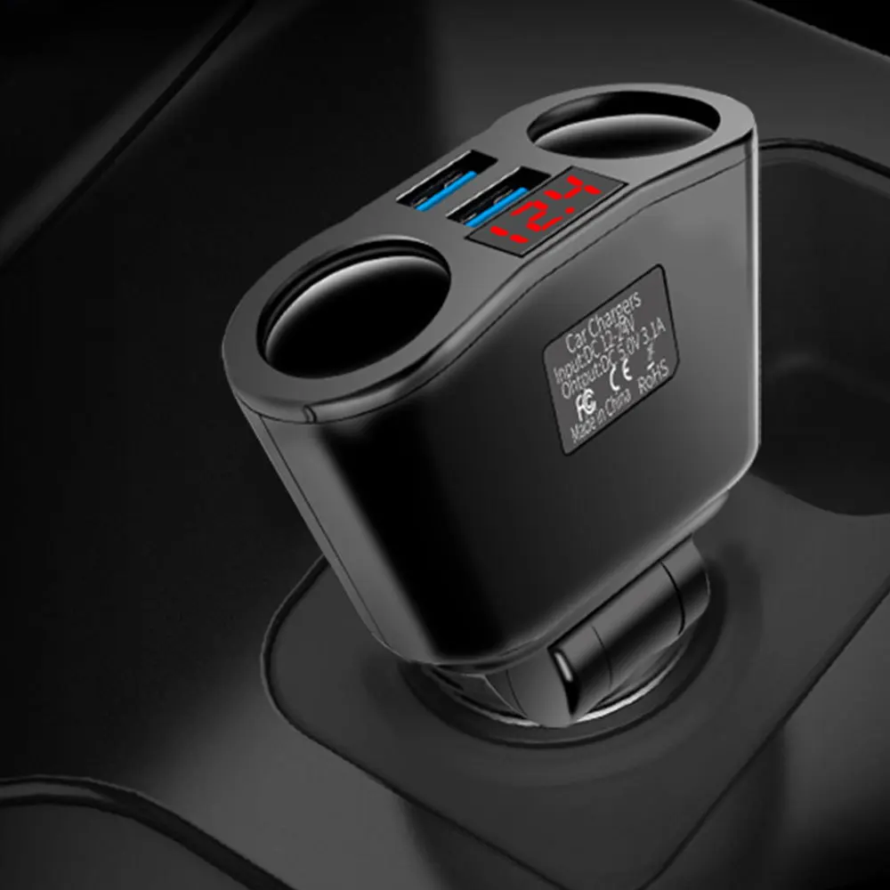 3.1A USB Car Charger Cigarette Lighter Socket Splitter Plug LED Car-Charger Adapter 90W Detection For Phone MP3 DVR Hot | Автомобили и