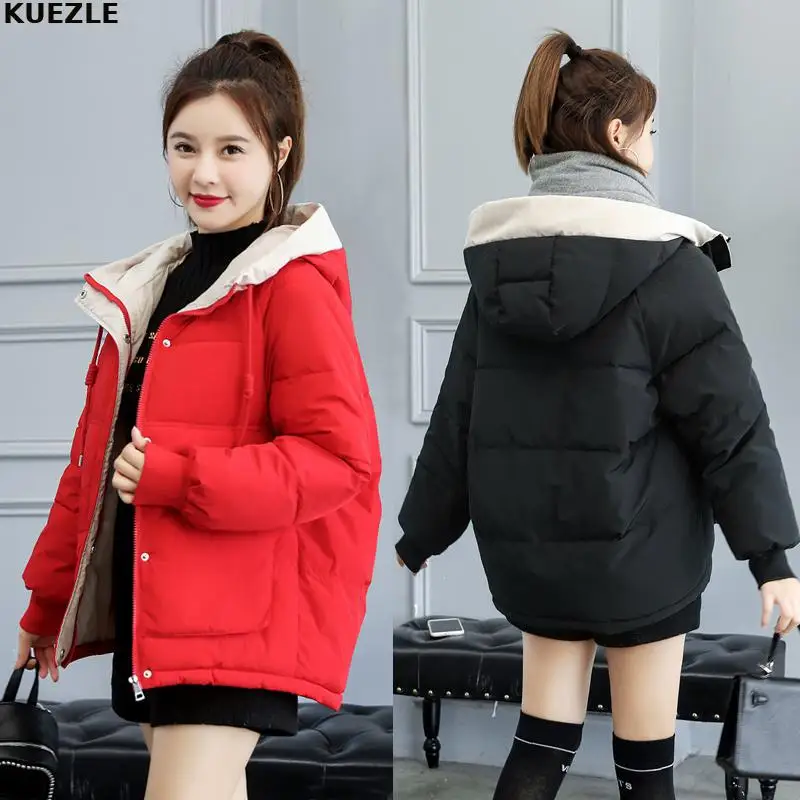 

Girls fashion hooded down jackets winter women casual parka coat 2020 parka coat jackets cotton Outwear feminina coats warm 3XL