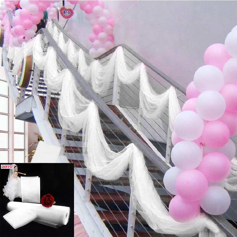 72 см * 10 м прозрачные тюлевые шторы из органзы ткань для свадебной церемонии