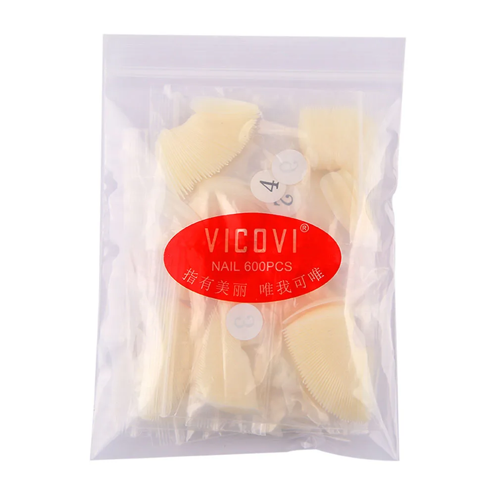 

600pcs/Bag Nail Art Tips Full Cover WaterDrop Fake Nails 2.6-3.6cm Long Stiletto Ballerina Artificial Acrylic False Nails KP#09