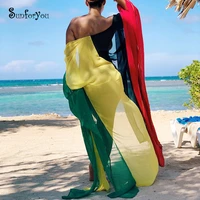2021 chiffon beach cover up dress robe de plage bathing suit cover ups pareos de playa mujer bikini cover up beachwear tunic