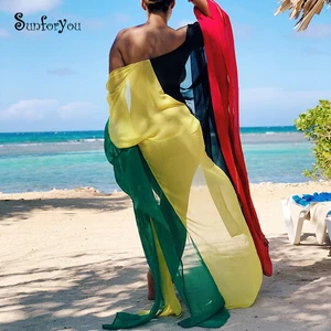 2021 chiffon beach cover up dress robe de plage bathing suit cover ups pareos de playa mujer bikini cover up beachwear tunic free global shipping