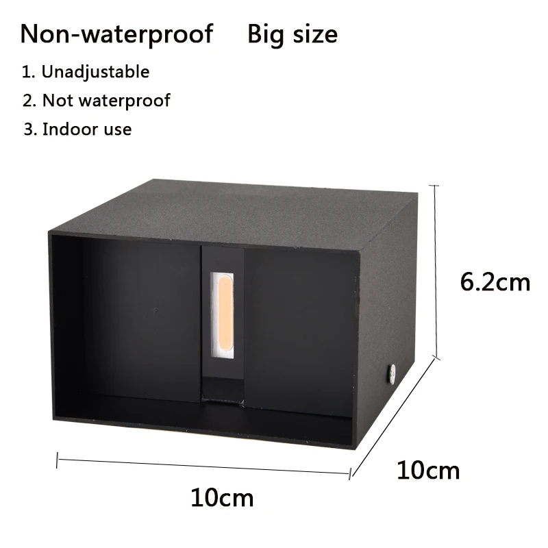 Nowaterproof black IP65 светодиодный водонепроницаемый настенный светильник 12 Вт для помещений и улицы, регулируемый настенный светильник для двора, крыльца, коридора, спальни, настенный светильник - Цвет абажура: Nowaterproof black