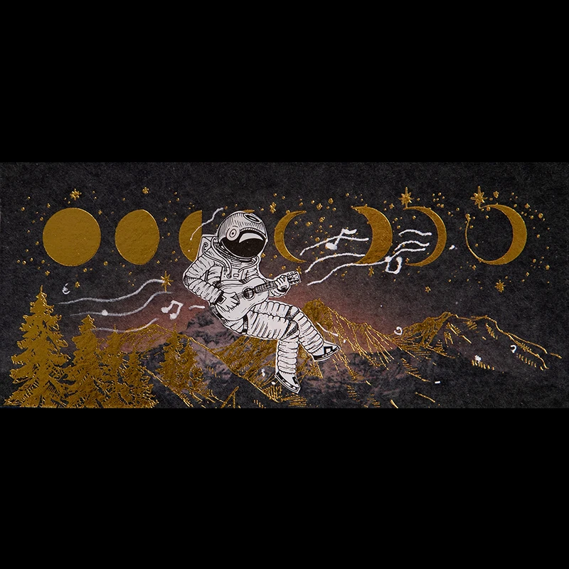 

45 Pcs/Box Outer Space Astronaut Stickers For Suitcase Skateboard Fridge Phone Car Styling DIY Decal Stationery for Scrapbook