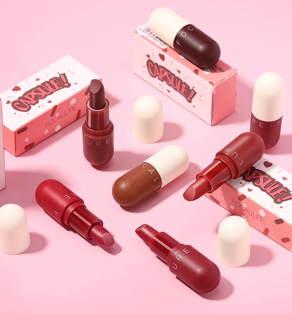 Focallure Matte Помада Макияж Водонепроницаемый бархат матовый телесный 8 цветов Увлажняющий набор из помад