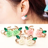 oorbellen promotion 2019 high rose plate crystal flower grape stud earrings quality plant women brincos wholesale new jewelry
