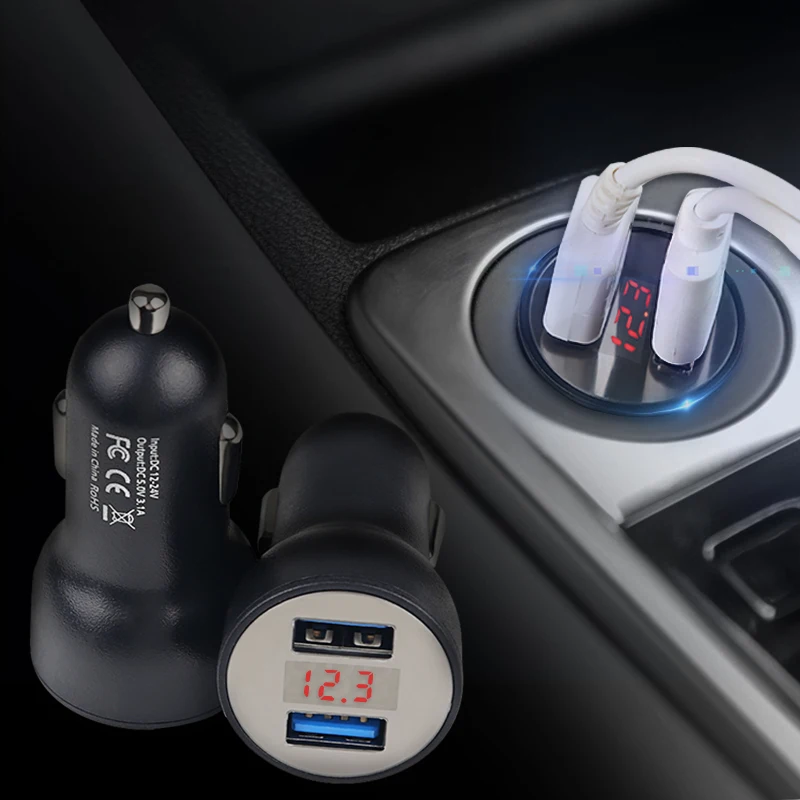 Универсальное зарядное устройство для прикуривателя с 2 портами USB адаптер