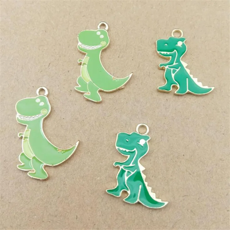 10 шт./пакет эмаль динозавр Подвески DIY модные аксессуары для изготовления